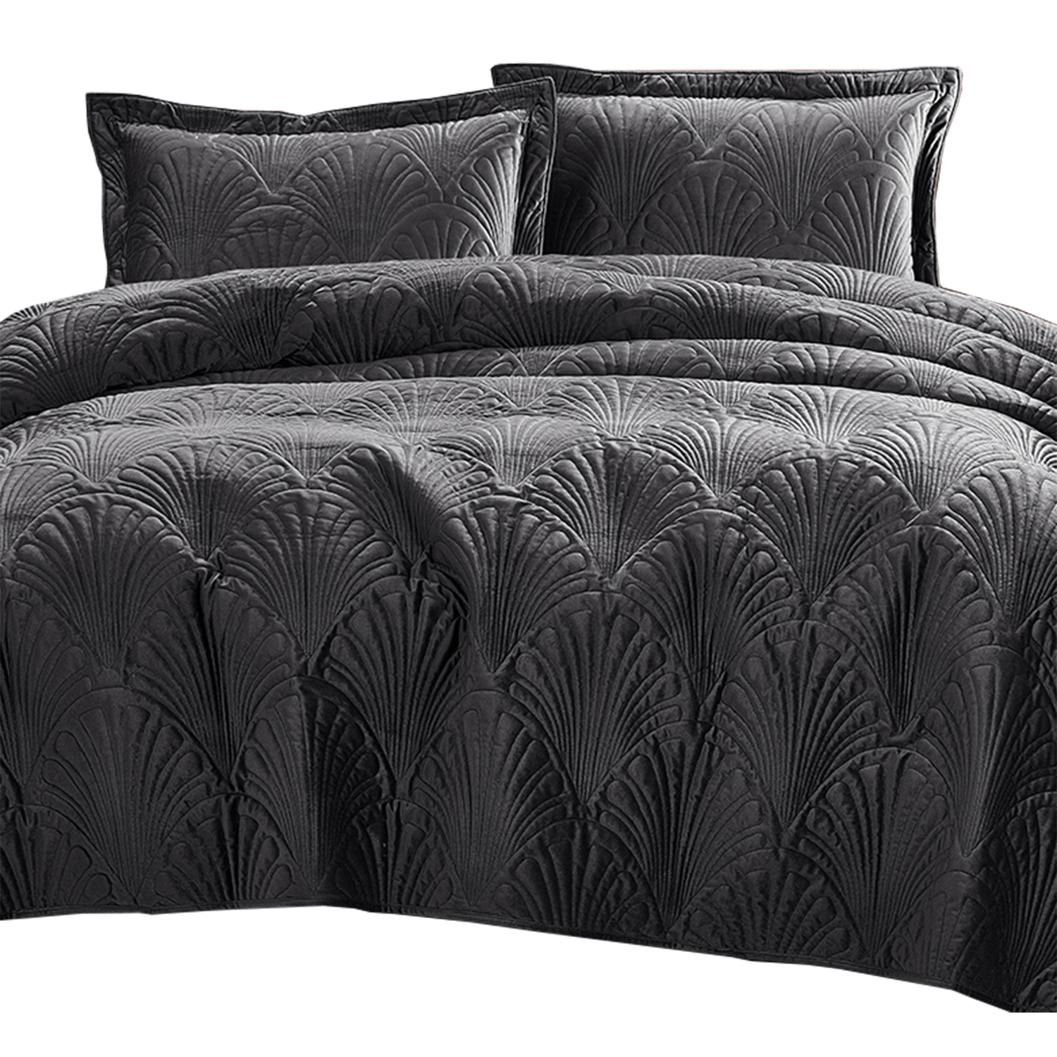 QUILT LISO VELVET PARIS GRAFITO SUPERKING - 1