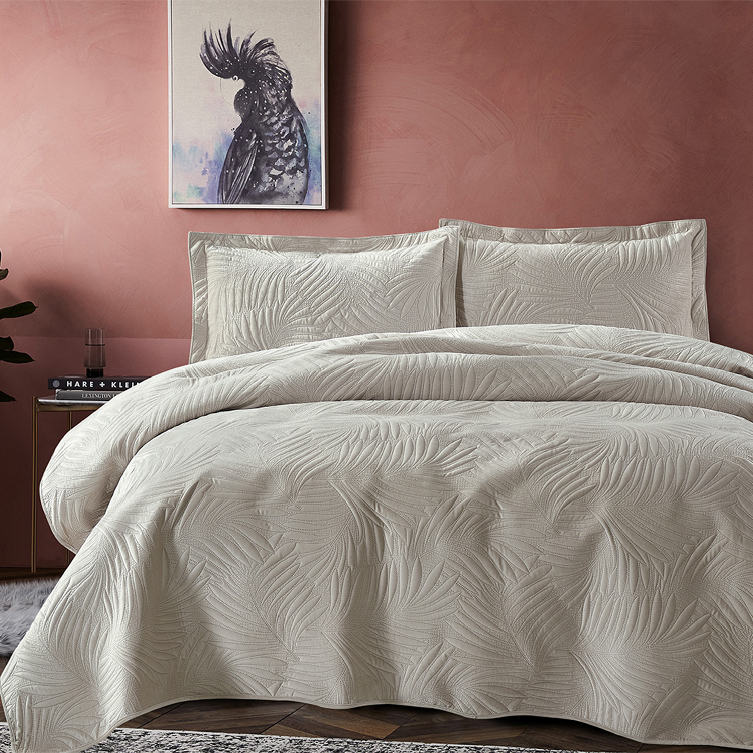 QUILT LISO VELVET IBIZA CRUDO 1,5 PLAZAS - 5