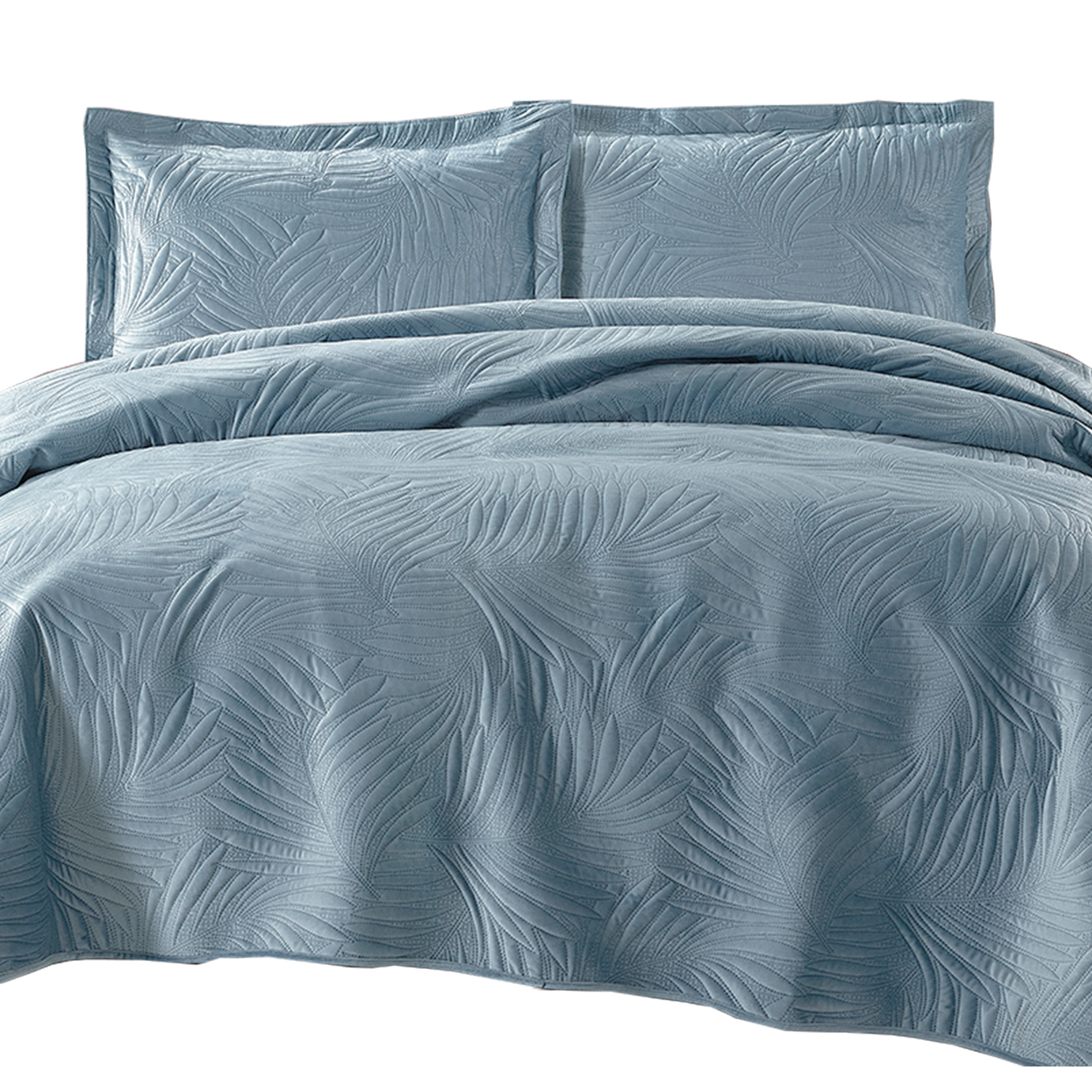 QUILT LISO VELVET IBIZA CELESTE LIGHT KING - 1