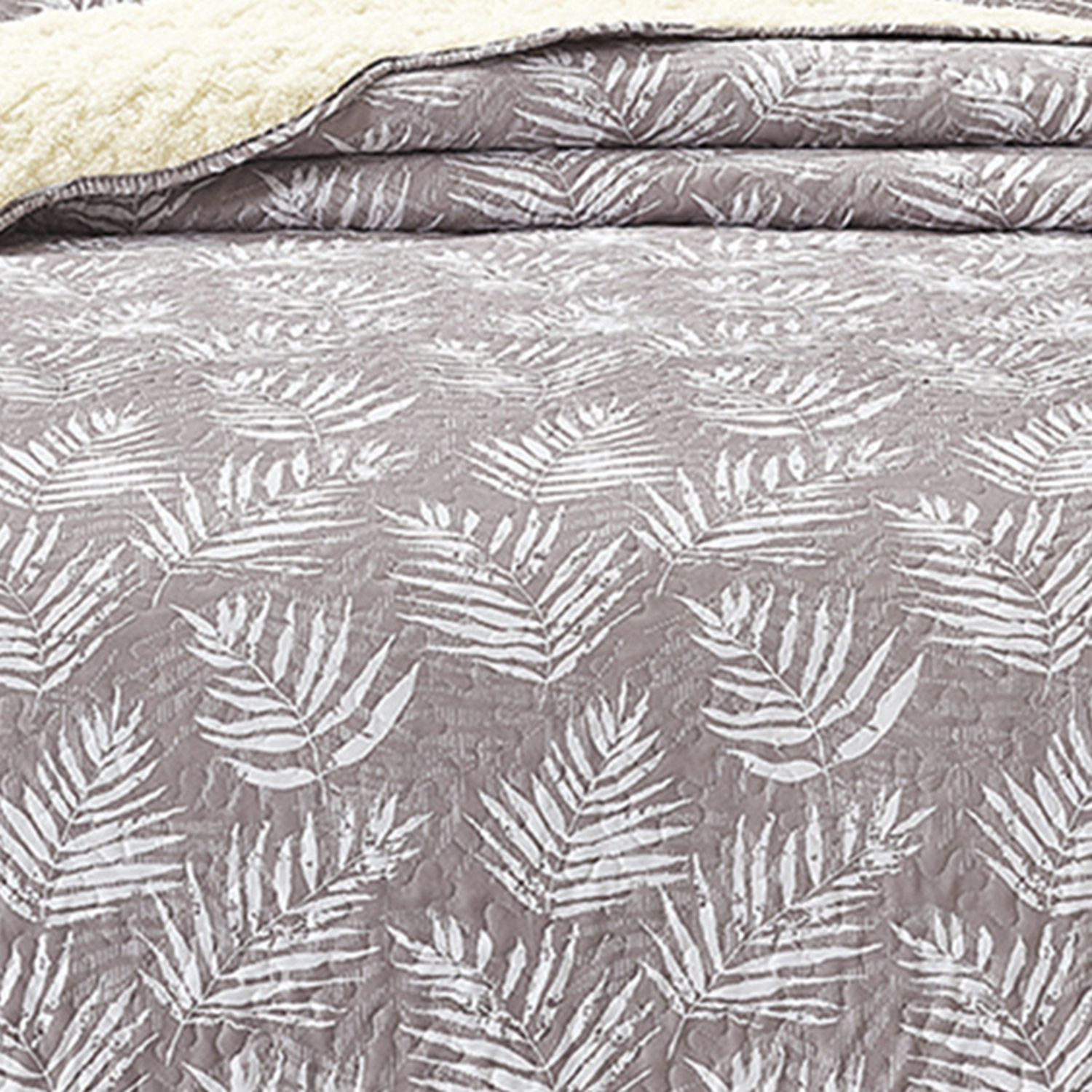 QUILT SHERPA 1,5 PLAZAS HELECHOS CRUDO ESTAMPADO - 5