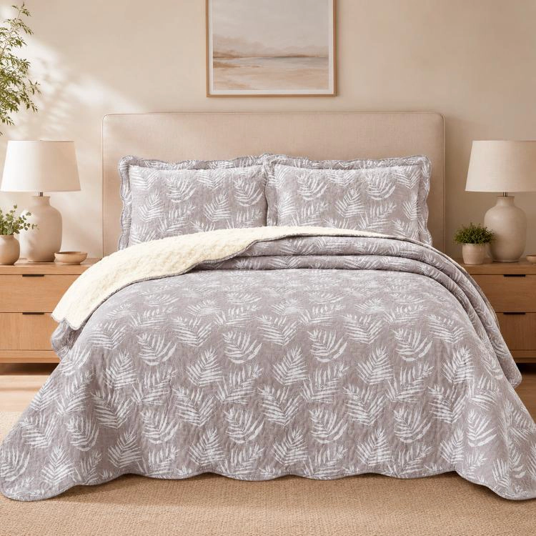 QUILT SHERPA KING HELECHOS CRUDO ESTAMPADO - 1