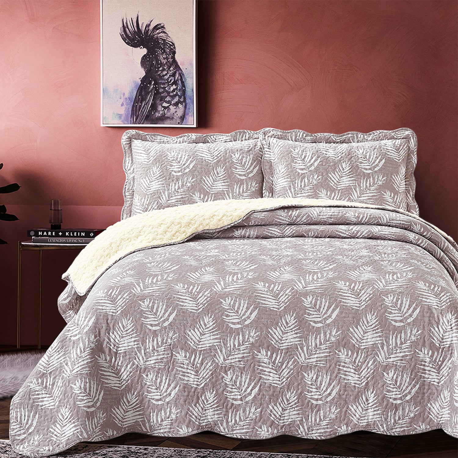 QUILT SHERPA SUPERKING HELECHOS CRUDO ESTAMPADO - 6
