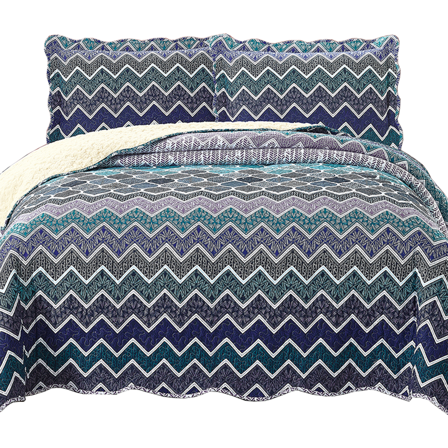 QUILT SHERPA KING BOSTON ESTAMPADO - 1