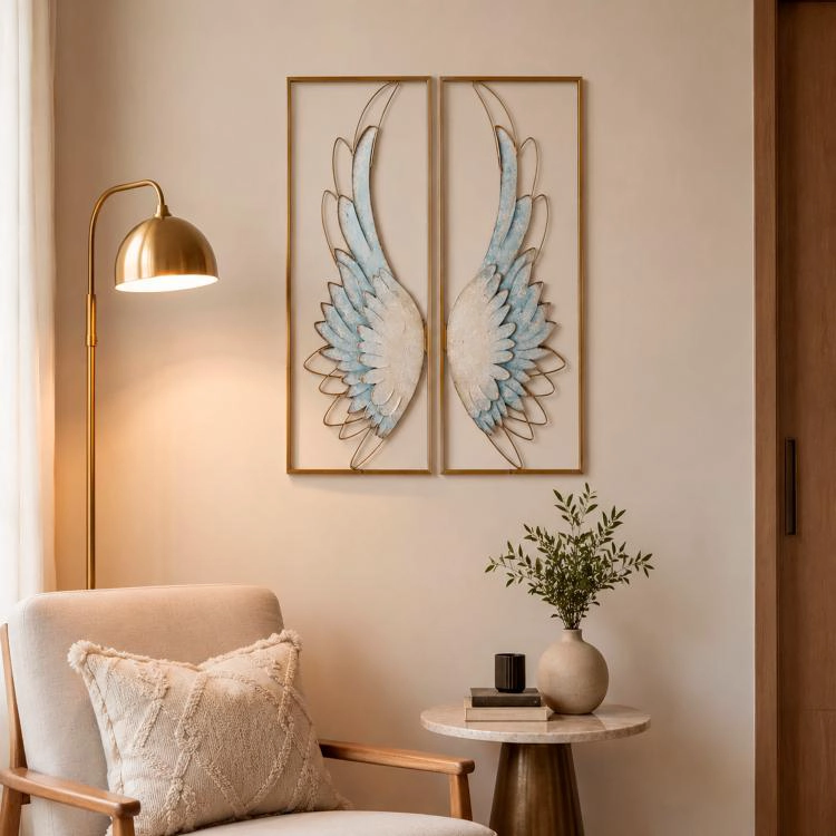 SET PLACAS MURALES DECORATIVAS ANGELES | MULTICOLOR - 1