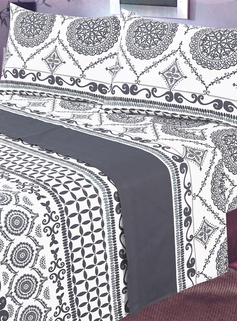 JUEGO DE SABANAS 144 HILOS KING MARRAKECH GRIS - 4