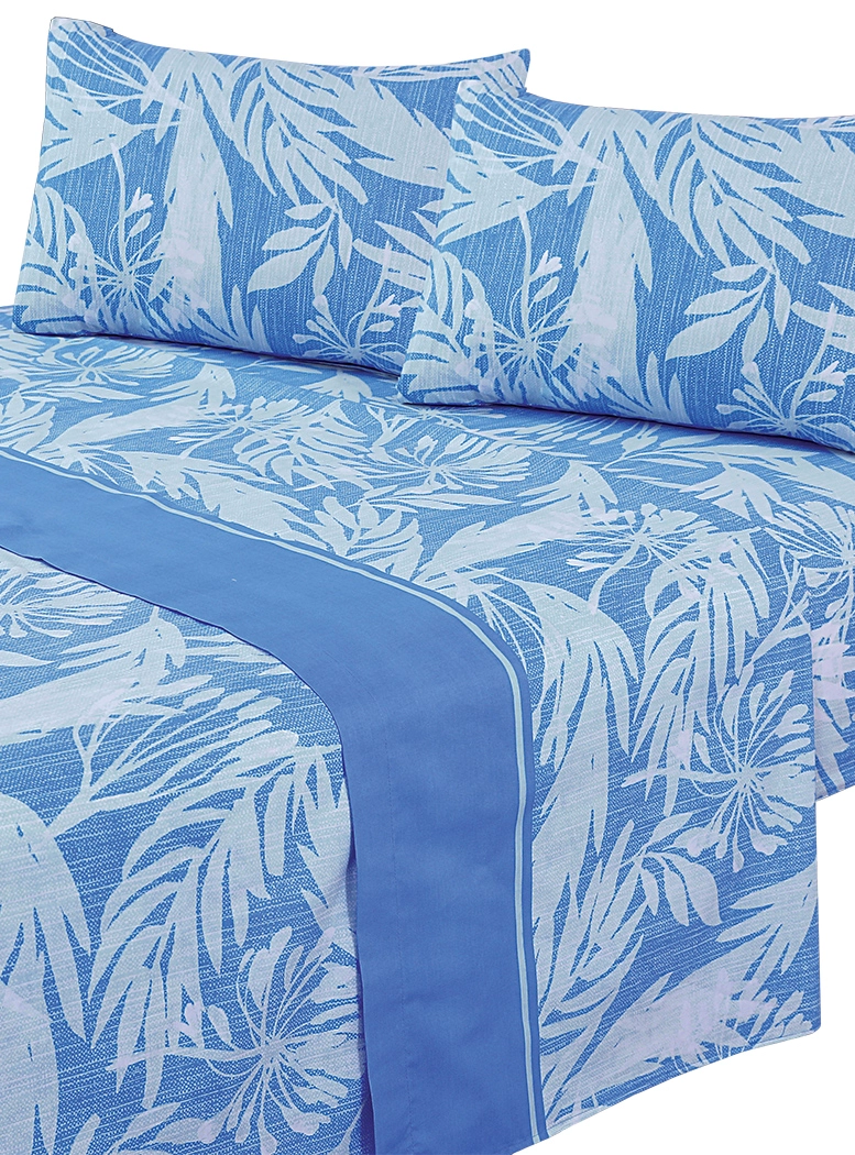 JUEGO DE SABANAS T144 KING BOTANICA BLUE - 1