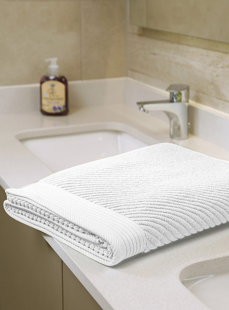 TOALLON DE BAÑO JACQUARD BLANCO - 3