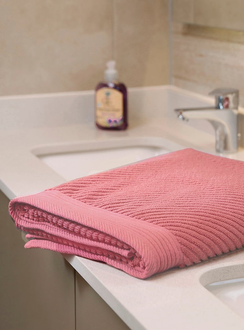 TOALLON DE BAÑO JACQUARD PALO ROSA - 3