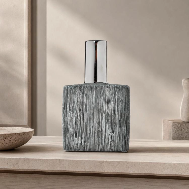JARRON DECORATIVO ALHAMBRA RECTO SILVER | GRIS_KENIA - 1