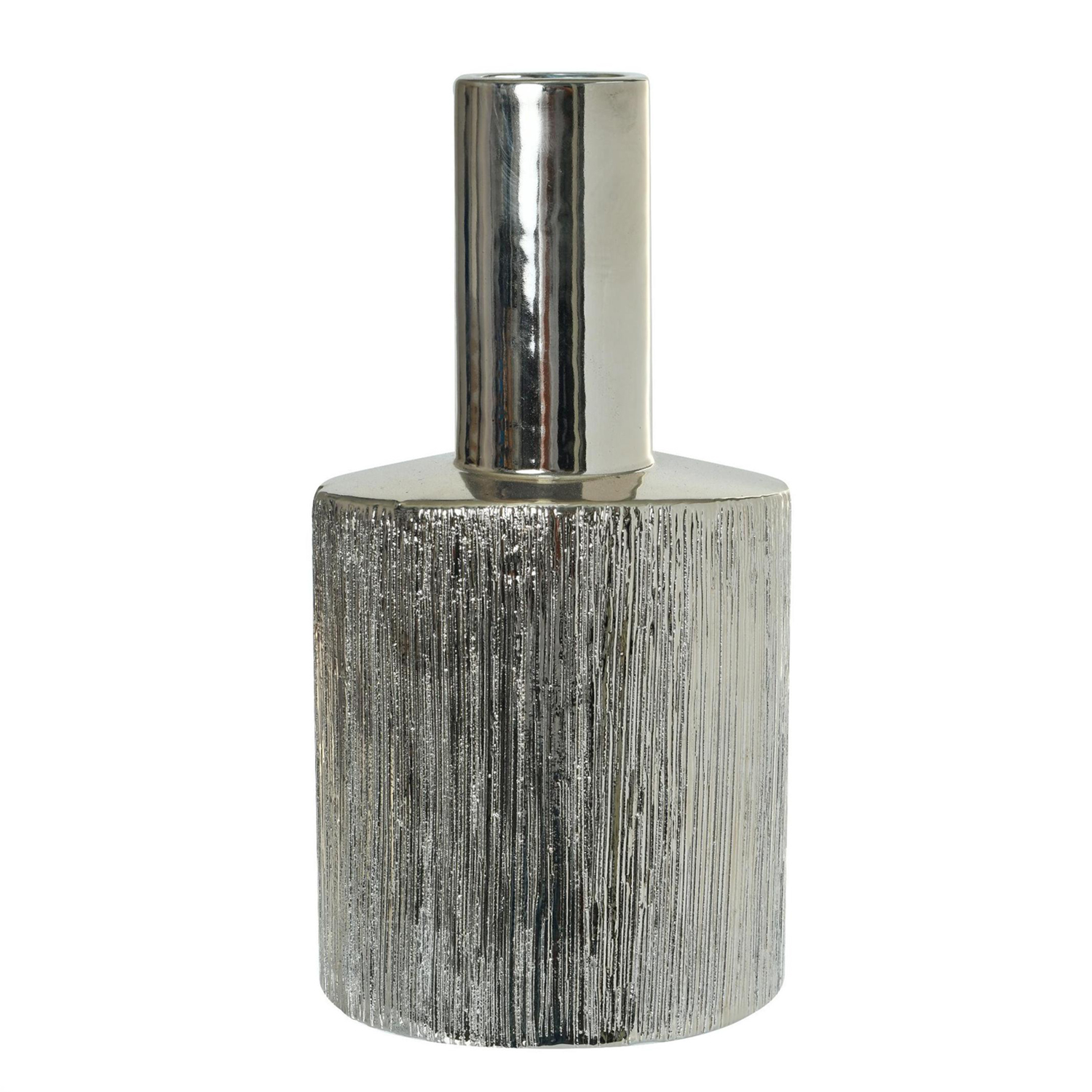JARRON DECORATIVO ALHAMBRA CILINDRO MEDIANO | PLATA