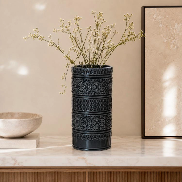 JARRON DECORATIVO ZAIRE MEDIANO | GRIS - 1