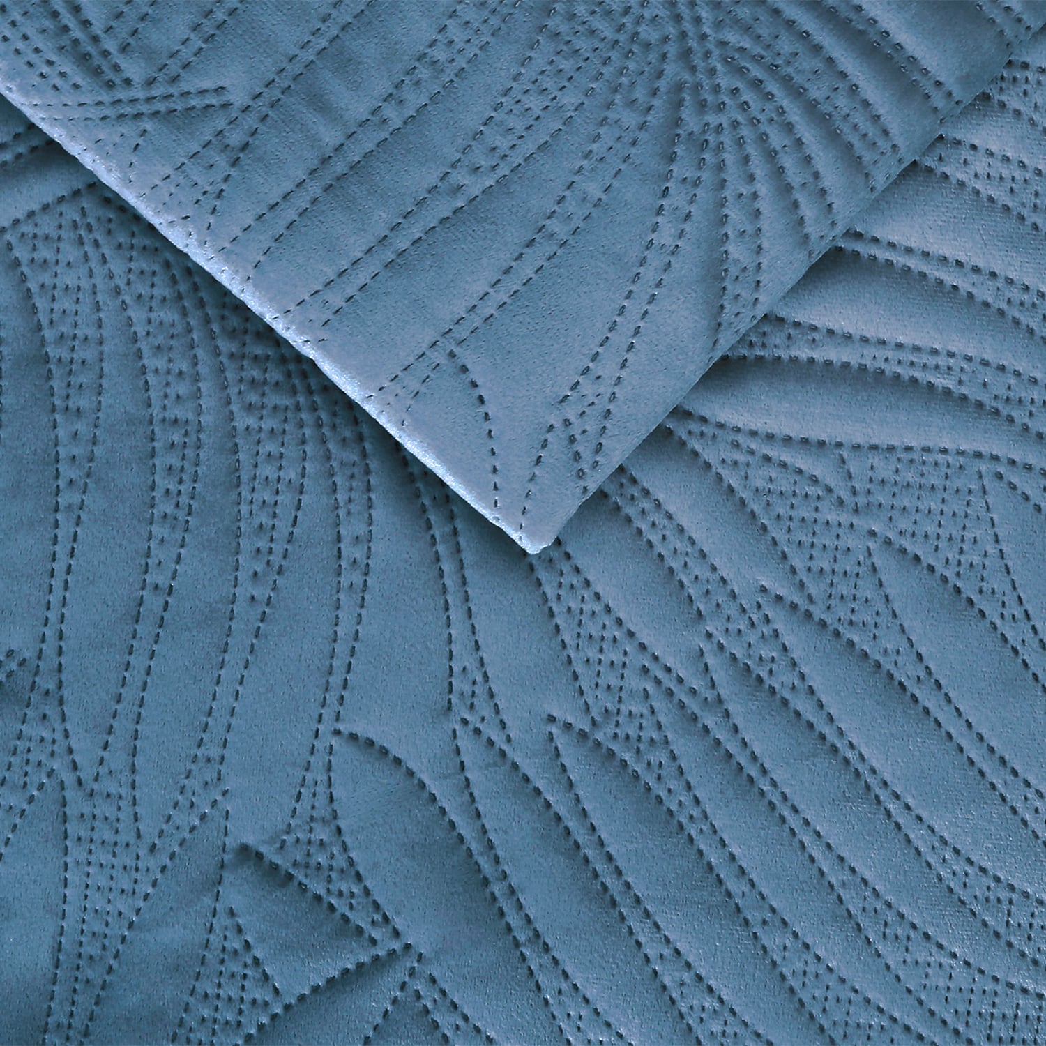 QUILT LISO VELVET IBIZA PETRÓLEO 1,5 PLAZAS - 2