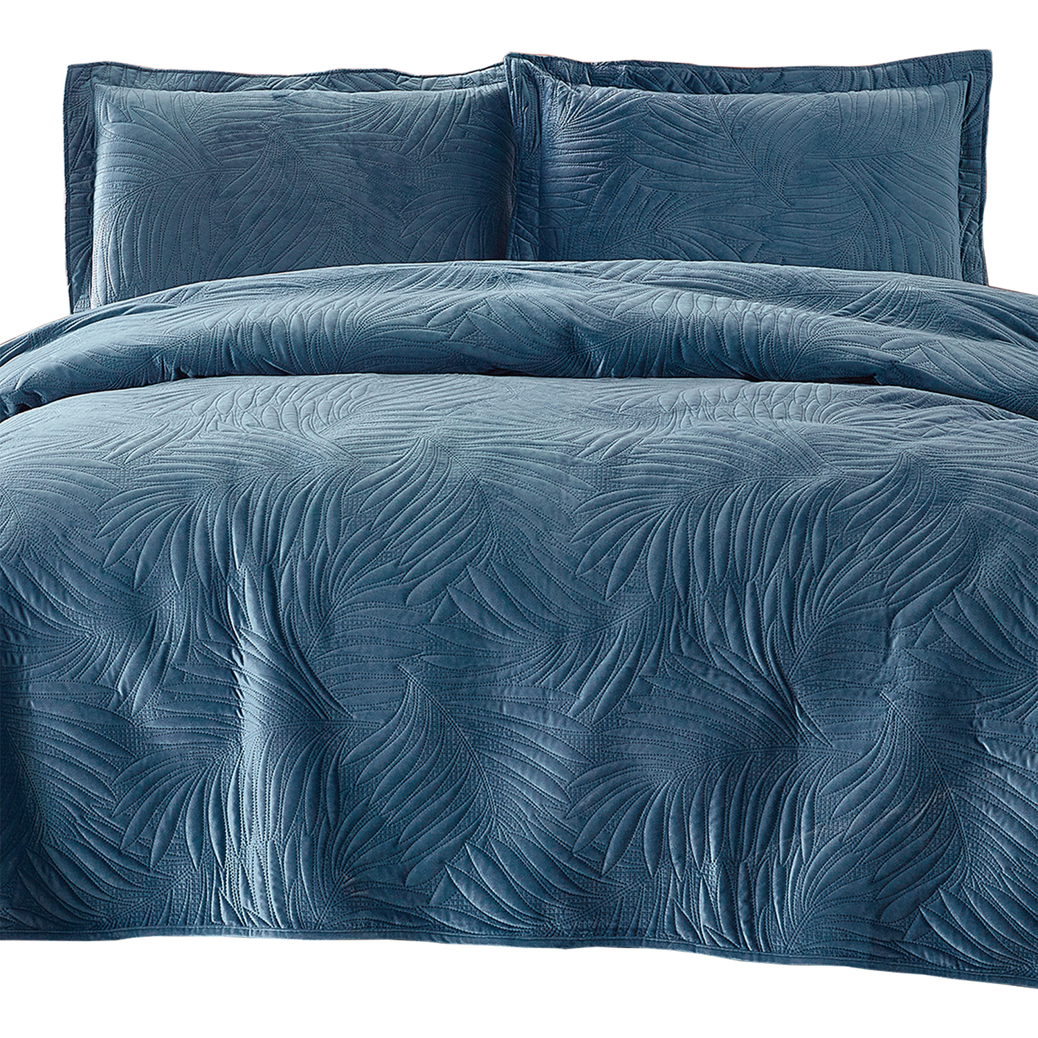 QUILT LISO VELVET IBIZA PETRÓLEO KING - 1