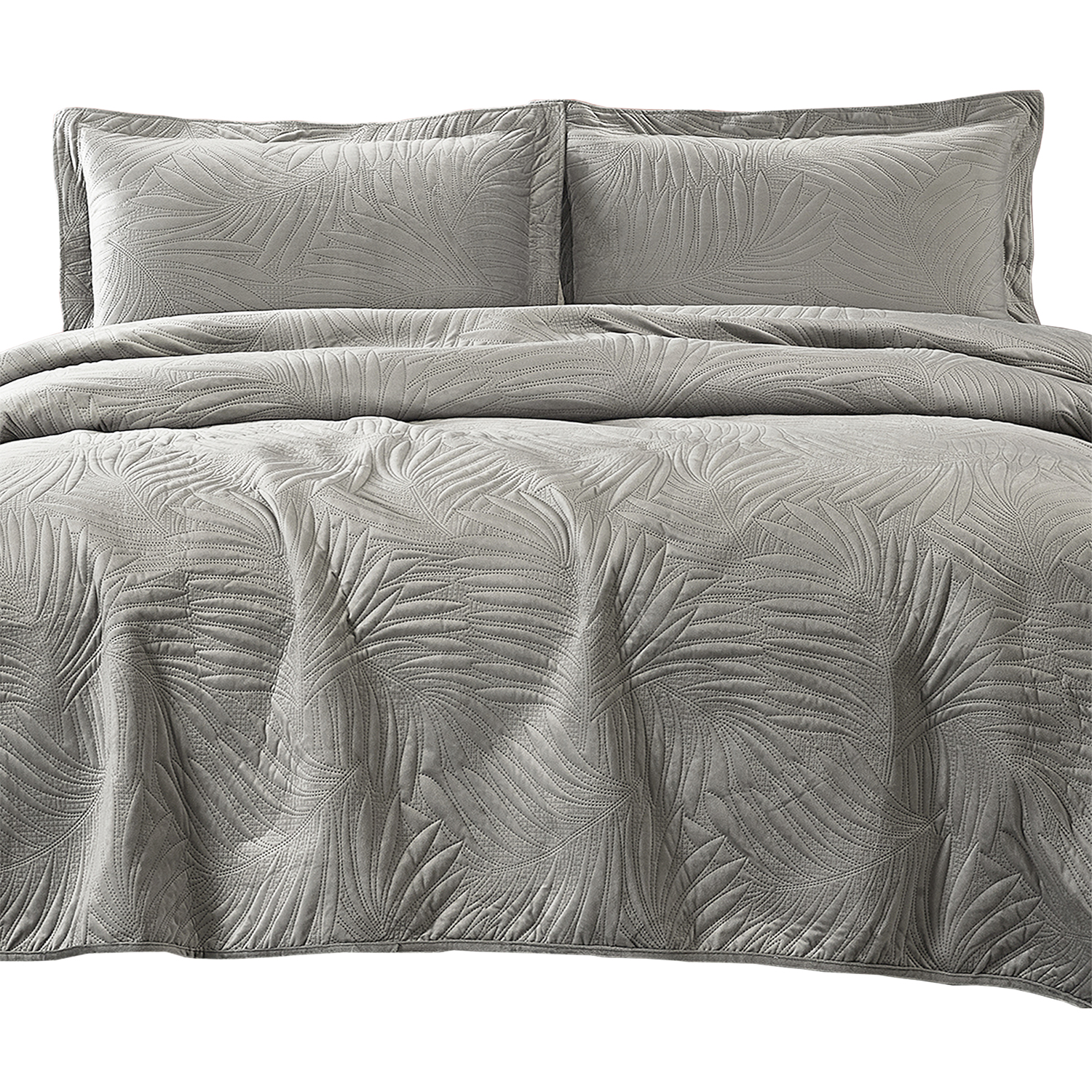 QUILT LISO VELVET IBIZA GRIS KING - 1
