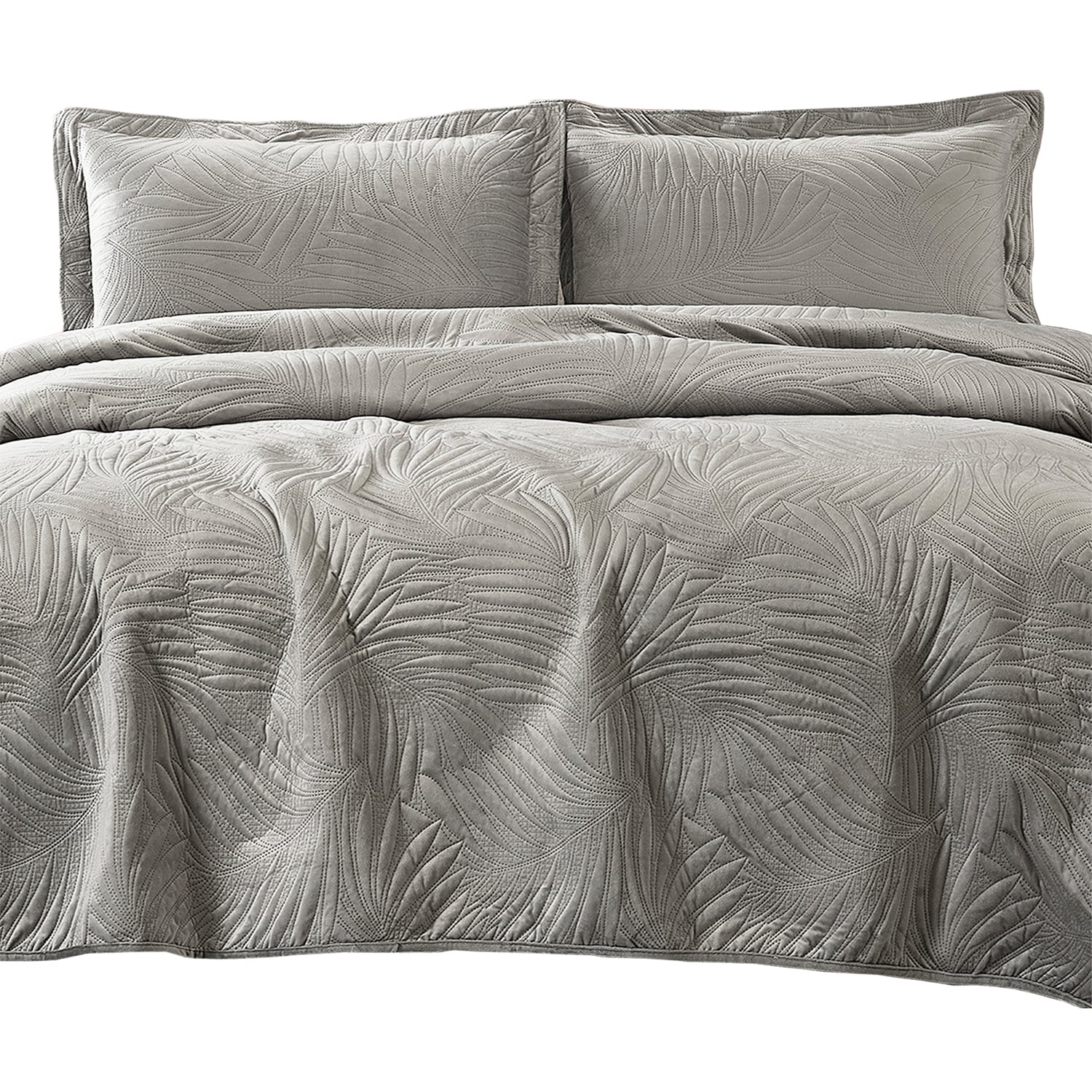QUILT LISO VELVET IBIZA GRIS SUPERKING - 1