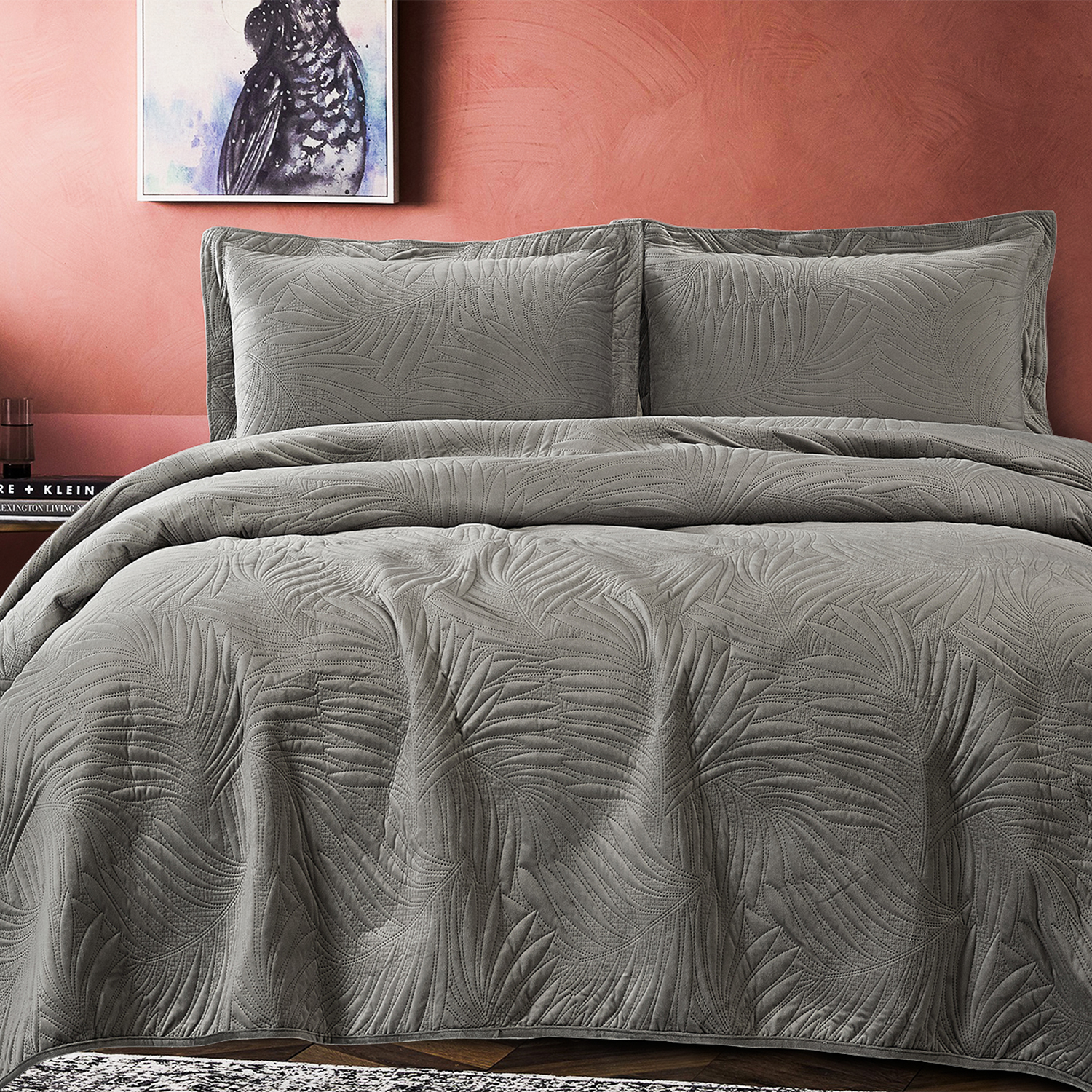 QUILT LISO VELVET IBIZA GRIS SUPERKING - 5