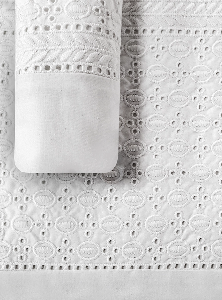JUEGO DE SABANAS 180 HILOS BRODERIE BLANCO 1,5 PLAZA - 2