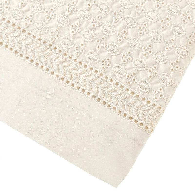 JUEGO DE SABANAS 180 HILOS BRODERIE BEIGE 2 PLAZAS - 2