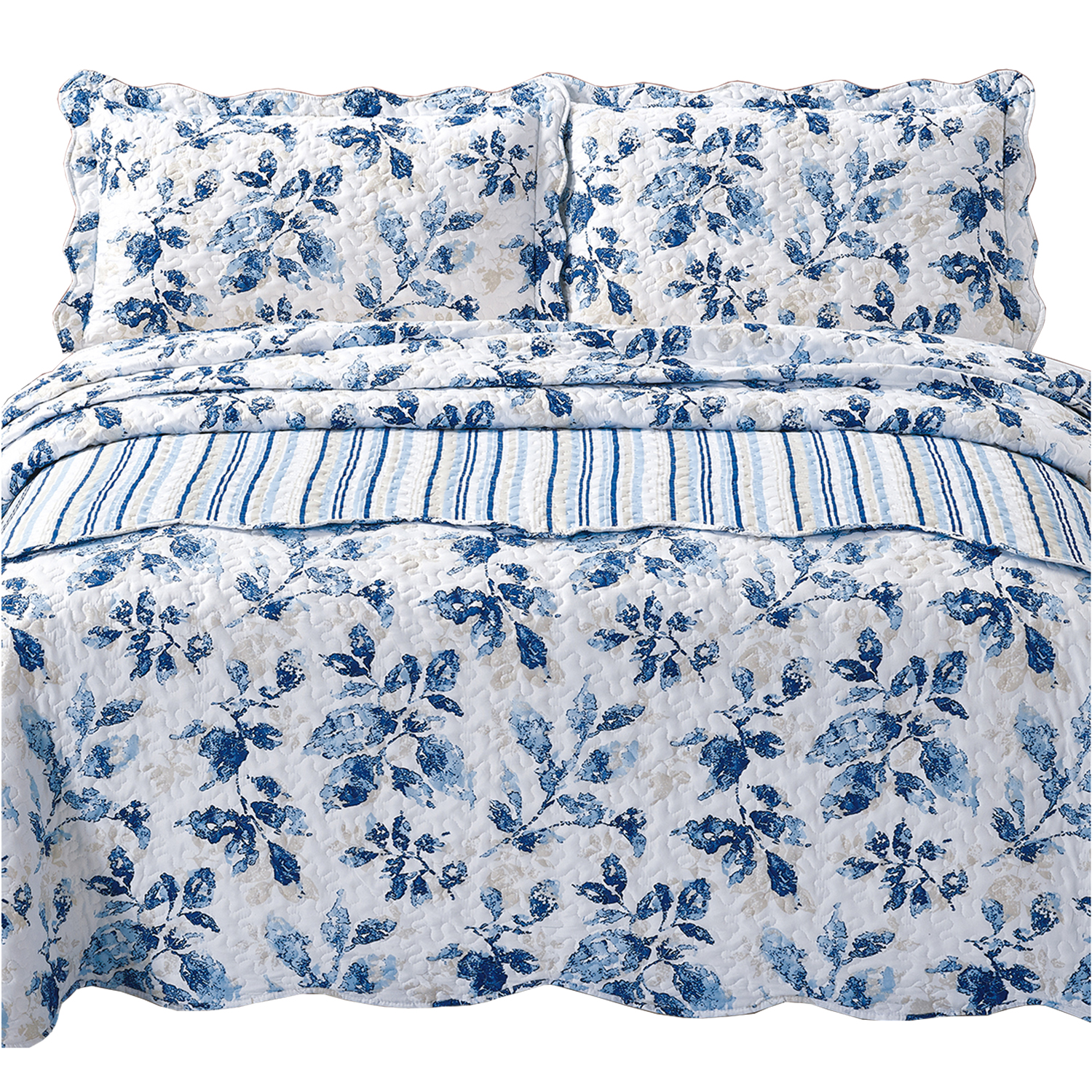 QUILT CON PIECERA REVERSIBLE VALENTINA 1,5 PLAZAS - 1