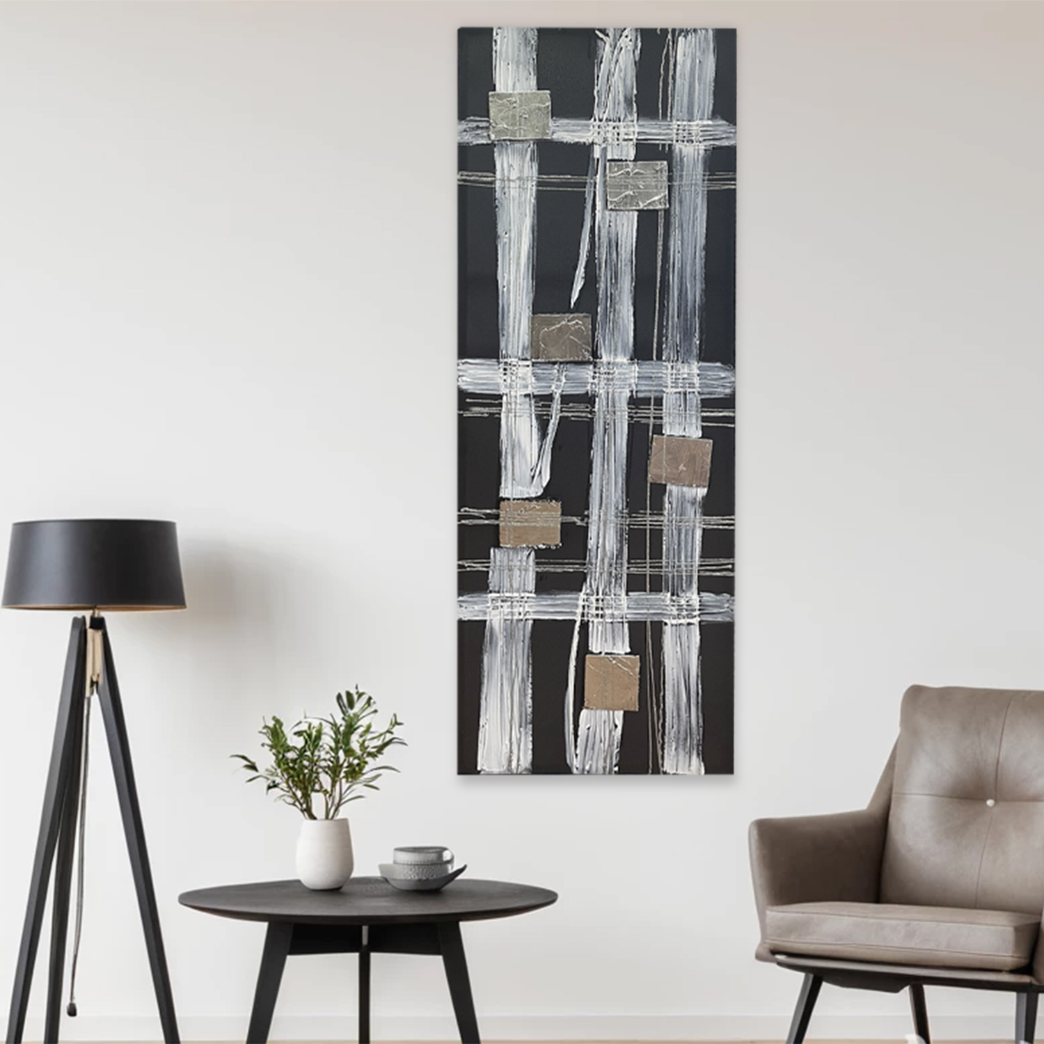 CUADRO DECORATIVO TRAMAS 120X40 | AZUL - 3