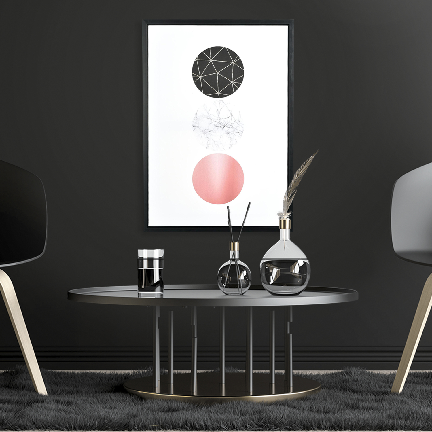 CUADRO DECORATIVO ESFERAS CARRARA 50X70 - 2