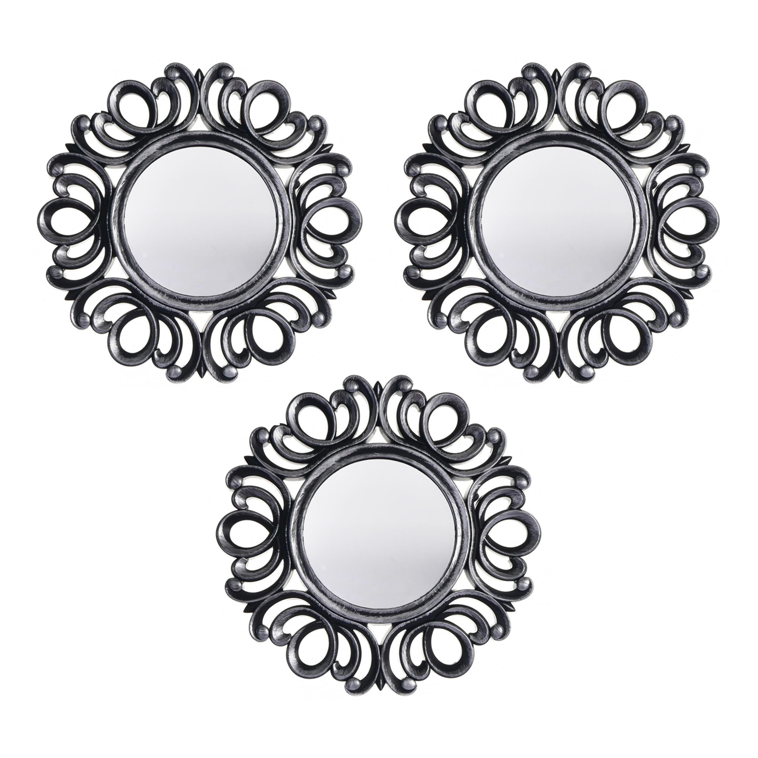 SET ESPEJOS MALLORCA VERSAILLES SILVER 3 PIEZAS GRAFITO - 1