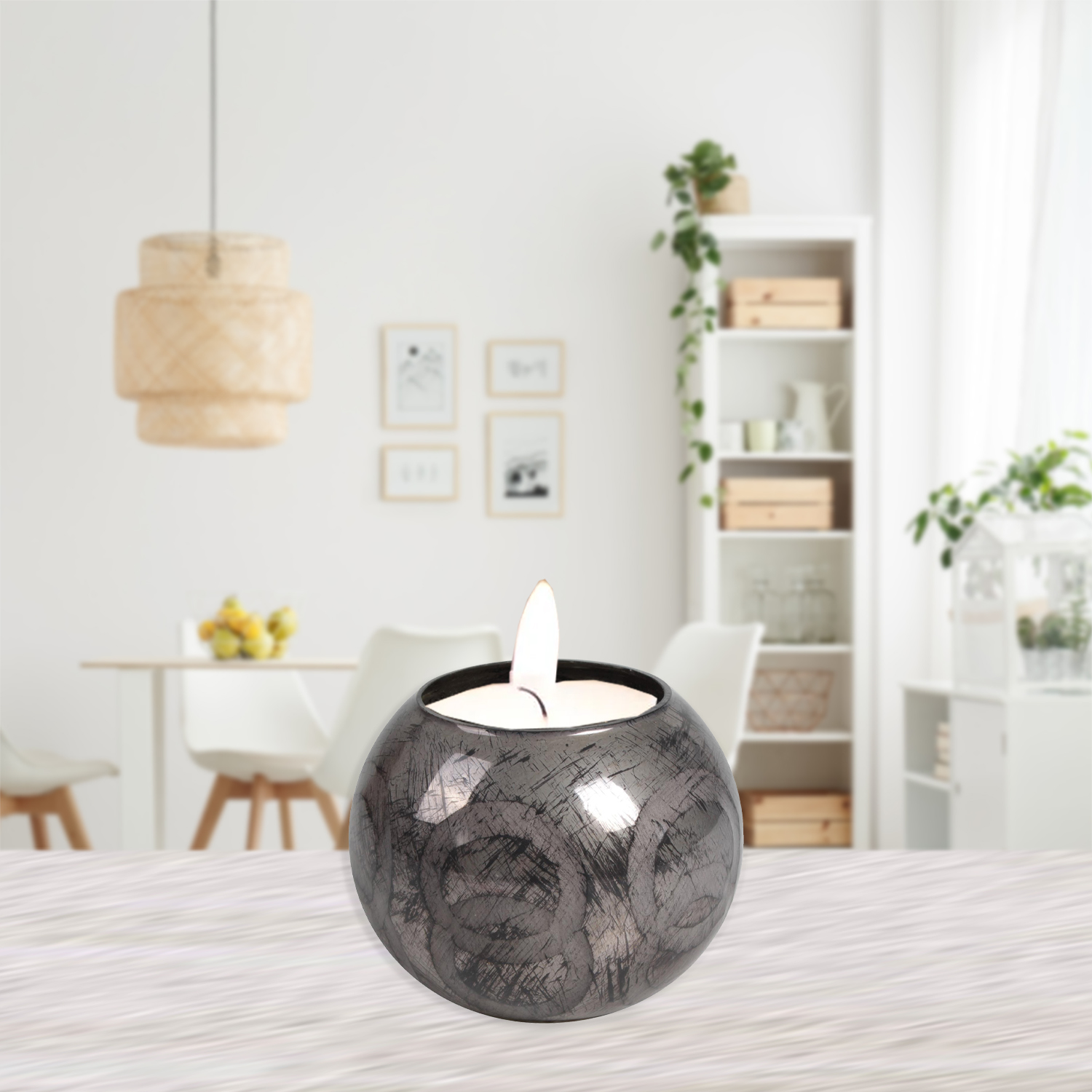 PORTAVELA DECORATIVO GRETA GRAFITO GRANDE | GRAFITO - 2