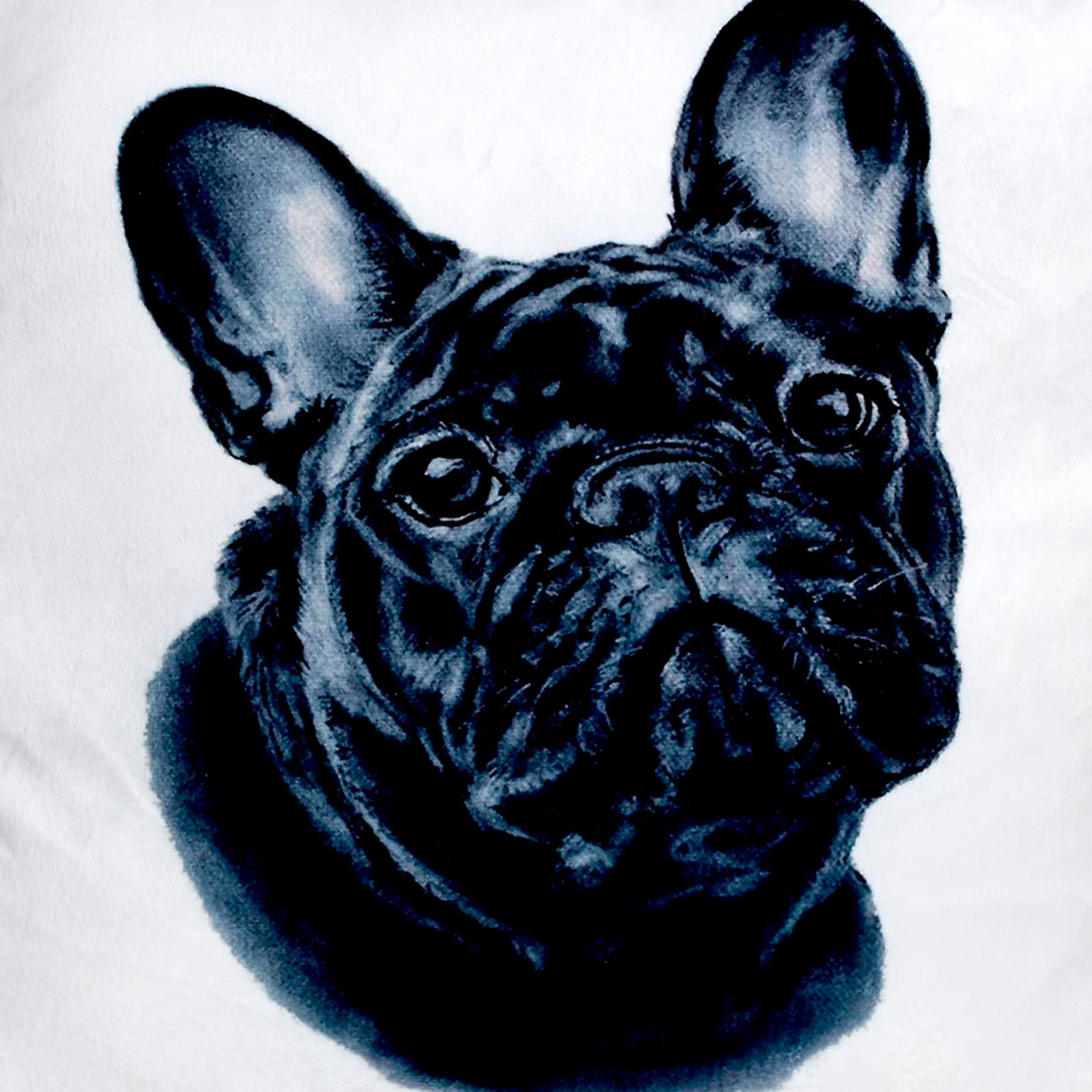 FUNDA MALLORCA DECORATIVA COJIN BULLDOG FRANCES 45 X 45 CM BLANCO - 2