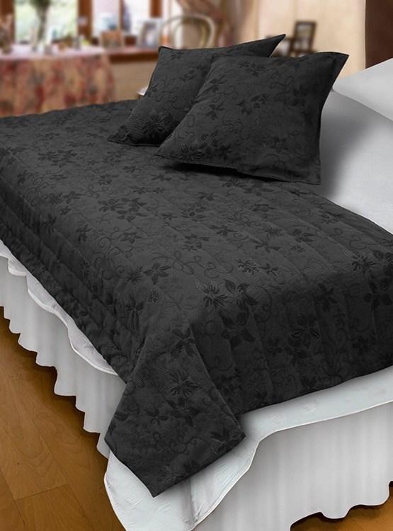 PIECERA MALLORCA VICTORIANA BLACK SUPERKING NEGRO CON FUNDAS - 3