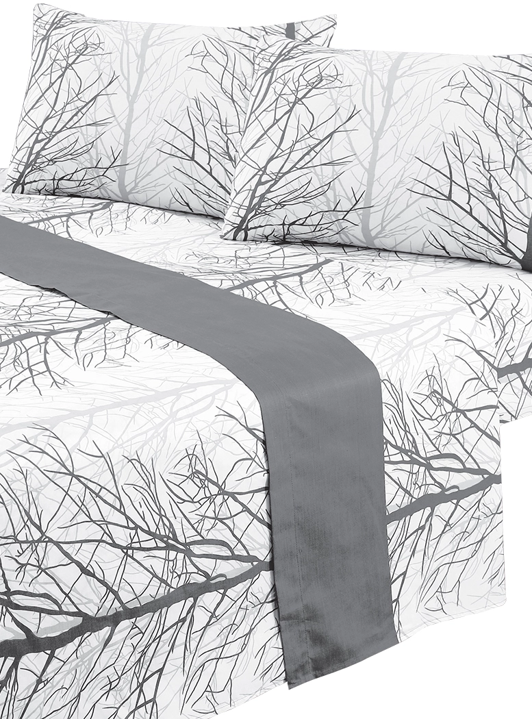 JUEGO DE SABANAS T144 2 PLAZAS FOREST GREY - 1