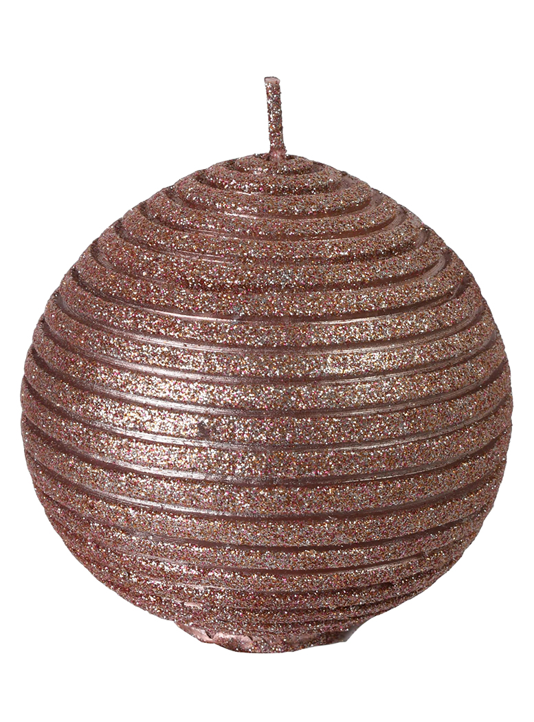 VELA DECORATIVA RANURAS PALO ROSA BOLA