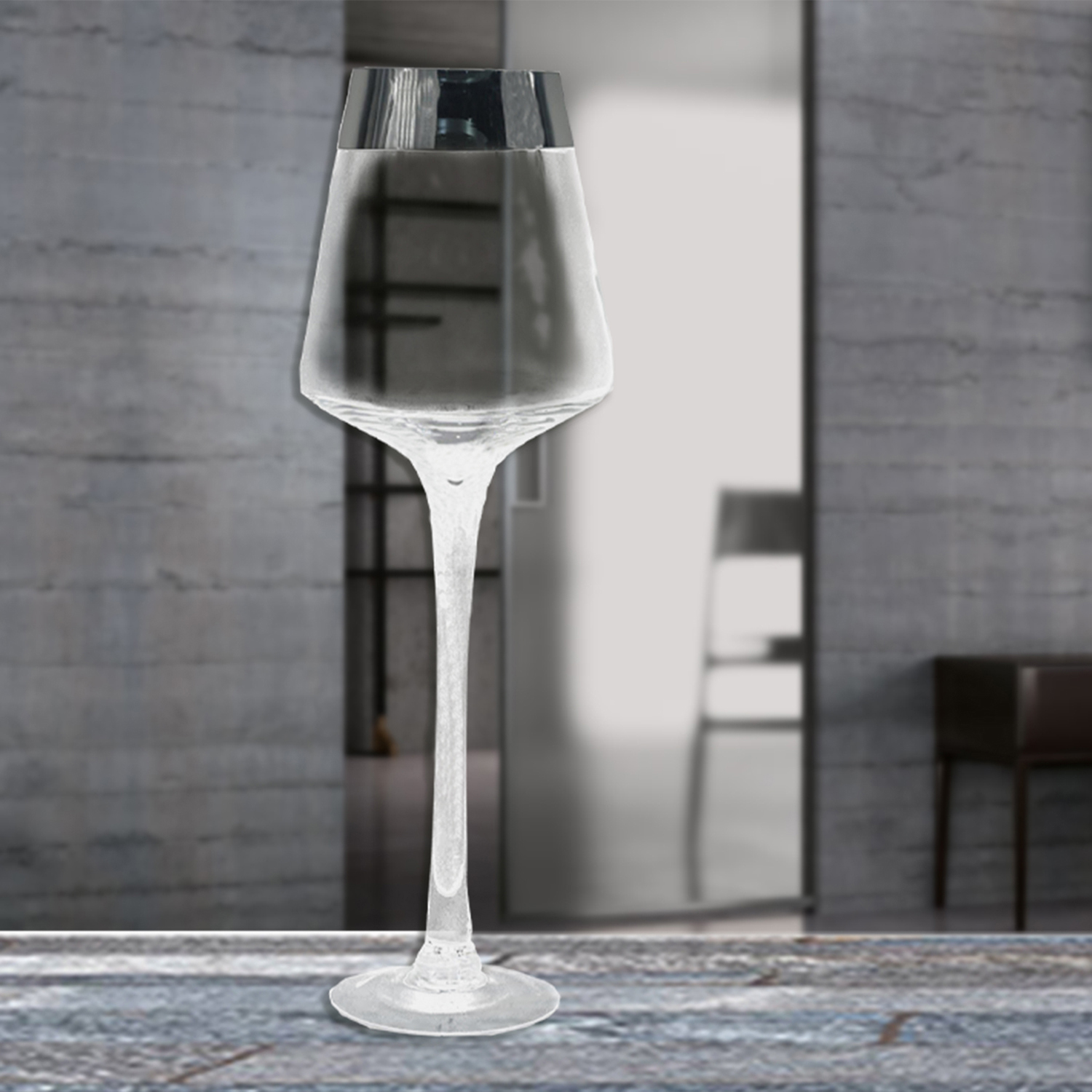PORTAVELA DECORATIVO GALLEN GRANDE SILVER - 2