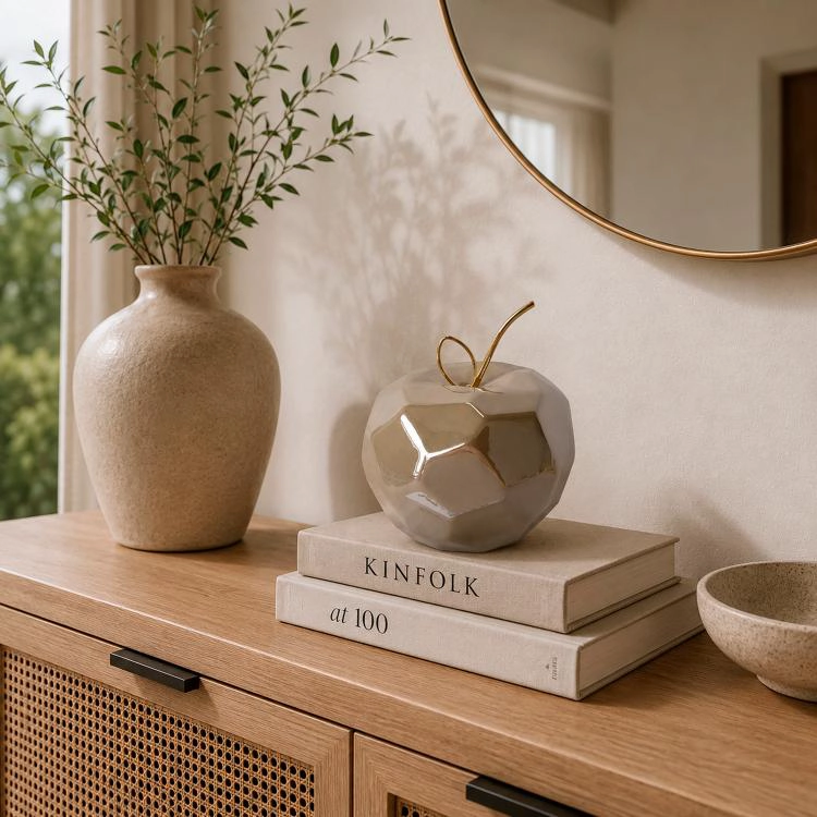 FIGURA DECORATIVA MANZANA LIVORNO OCRE