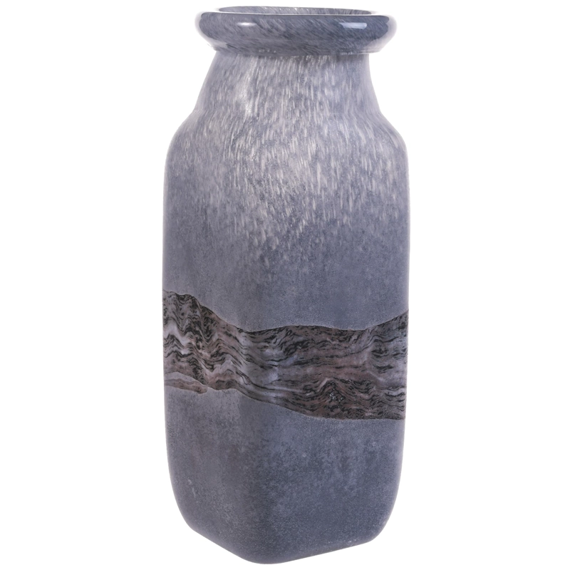 JARRÓN DECORATIVO SATURNO ALTO GRIS - 5