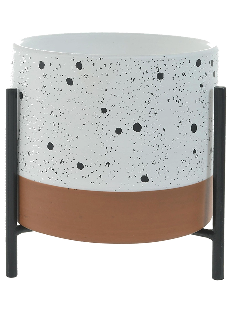MACETA DECORATIVA BELICE MEDIANA SOPORTE - 1