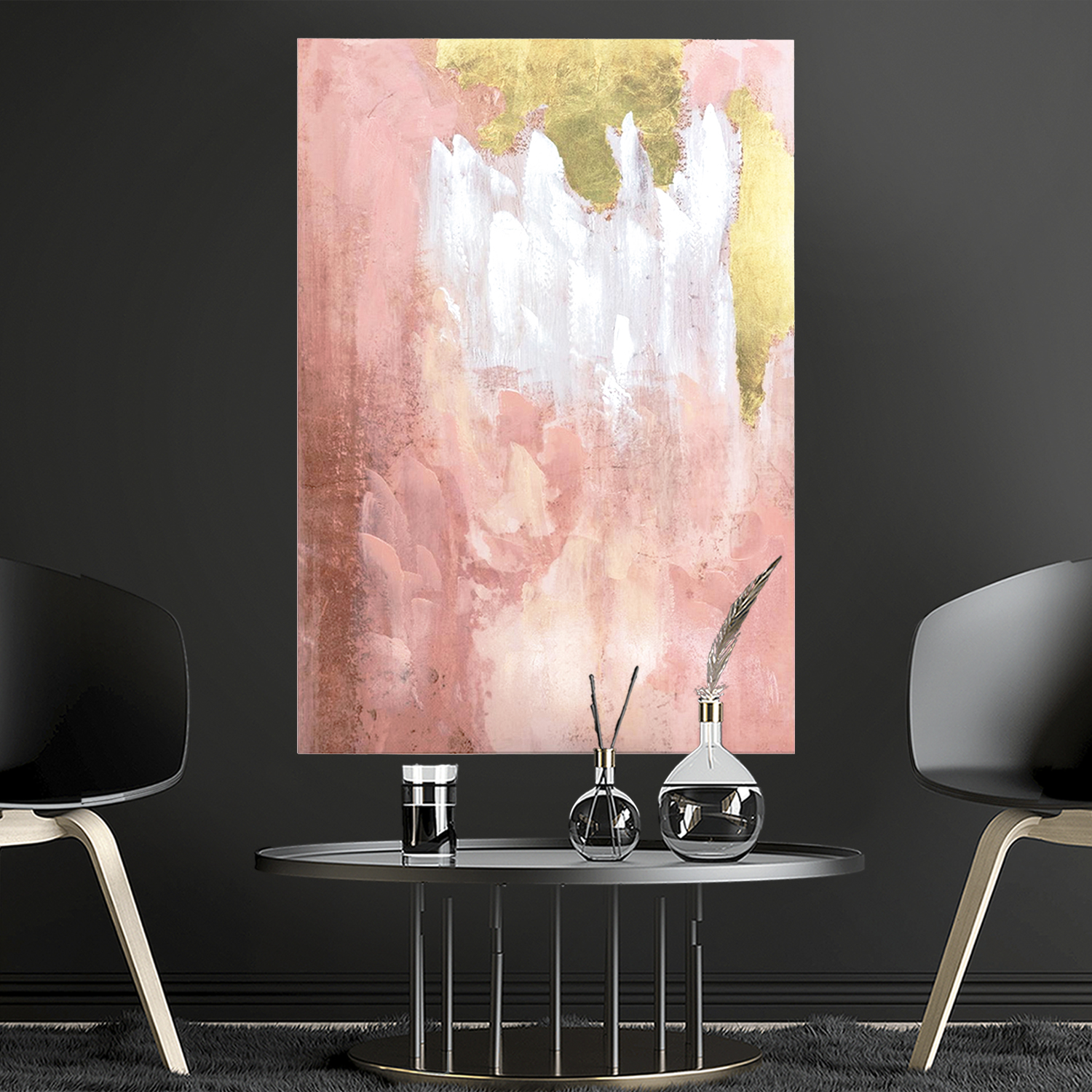 CUADRO ABSTRACTO PENINSULA PALO ROSA 100 X 70 - 3