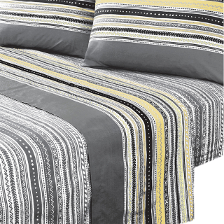 JUEGO DE SABANAS T144 2 PLAZAS KARACHI GREY | GRIS_OSCURO_KENIA