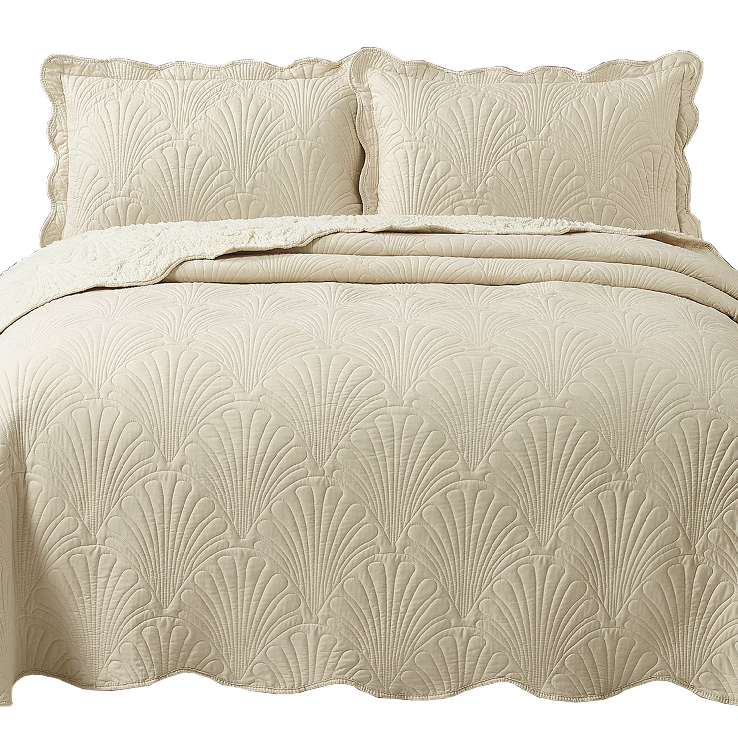 QUILT SHERPA PARIS LISO CRUDO 2 PLAZAS - 1