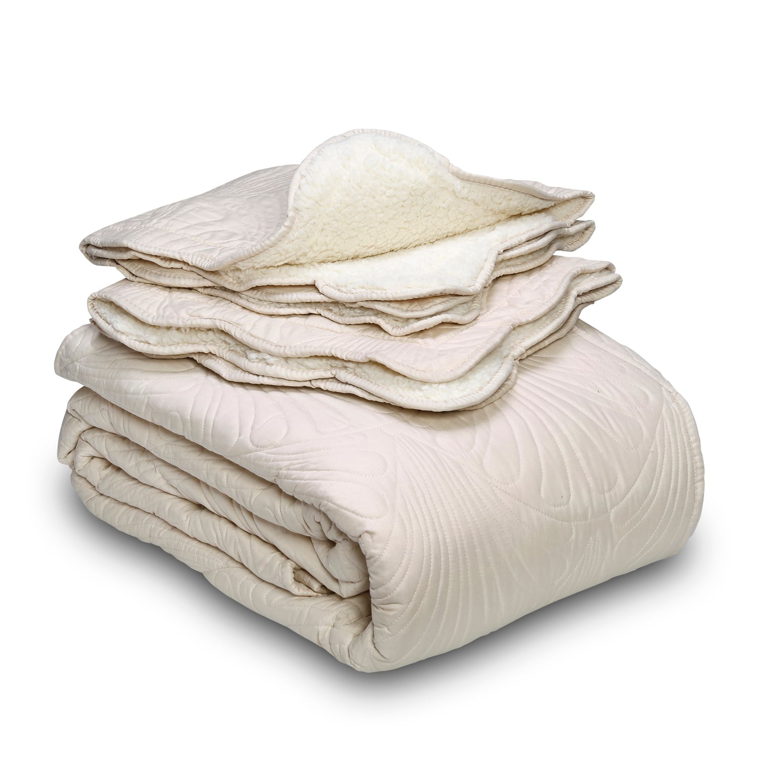 QUILT SHERPA PARIS LISO CRUDO 2 PLAZAS - 2