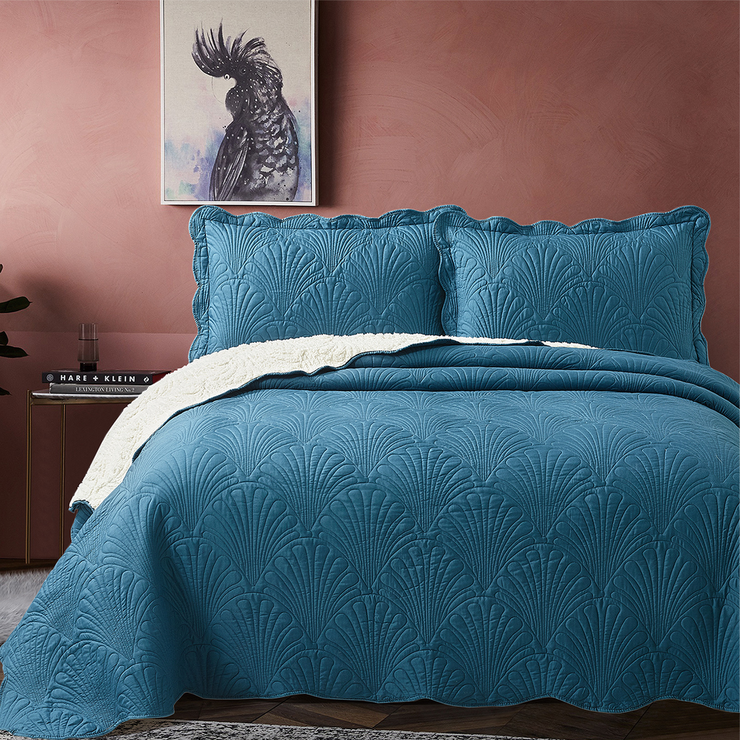 QUILT SHERPA PARIS LISO PETRÓLEO KING - 5