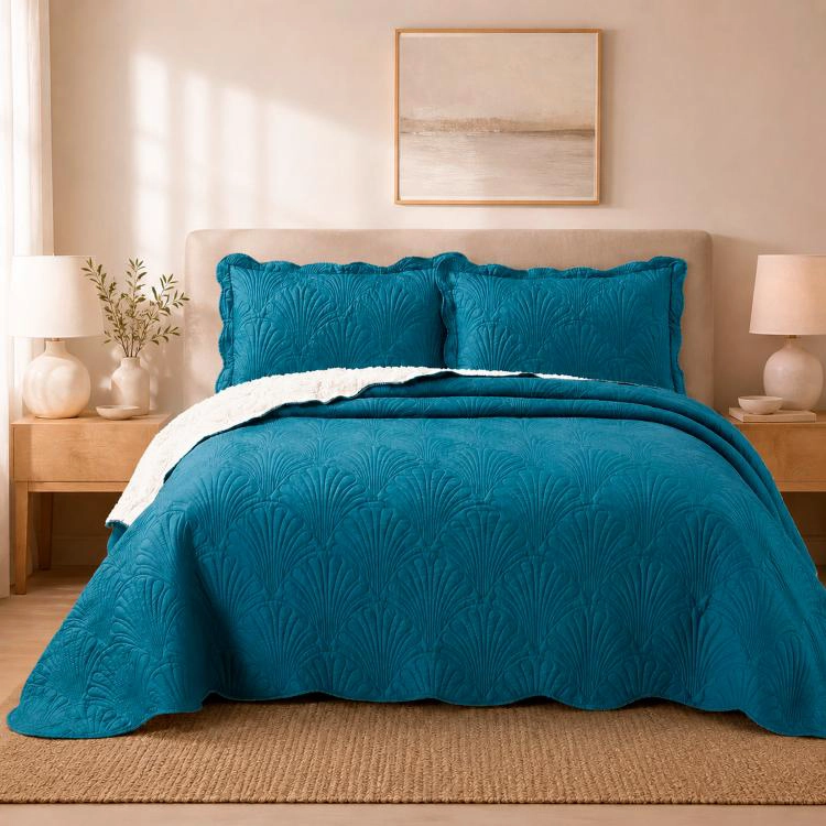 QUILT SHERPA PARIS LISO PETRÓLEO SUPERKING - 1