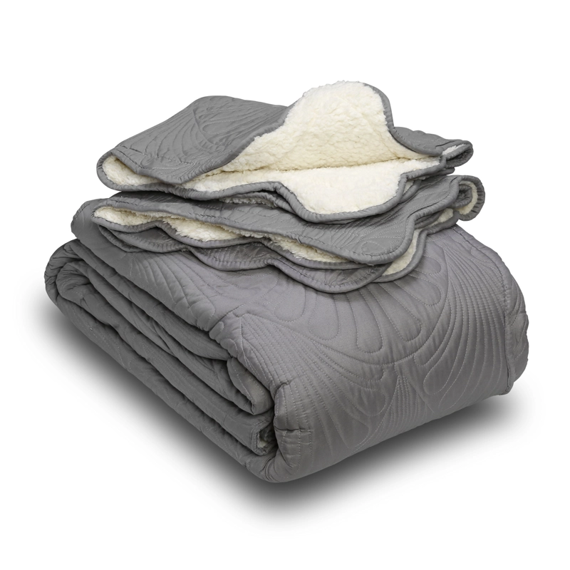 QUILT SHERPA PARIS LISO GRIS 2 PLAZAS - 2