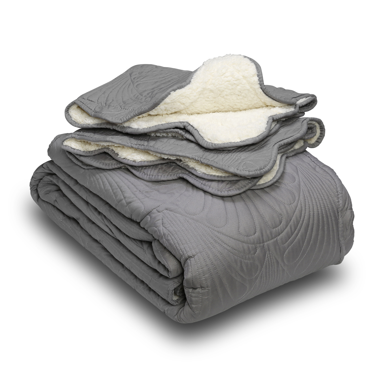 QUILT SHERPA PARIS LISO GRIS KING - 2