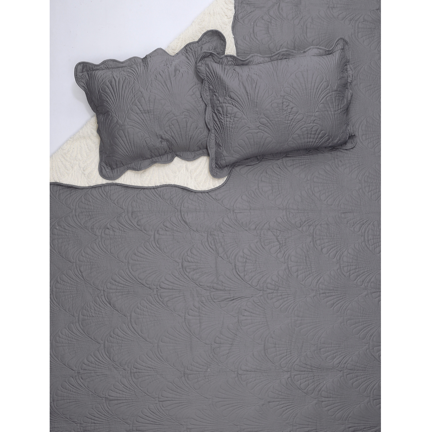 QUILT SHERPA PARIS LISO GRIS KING - 4