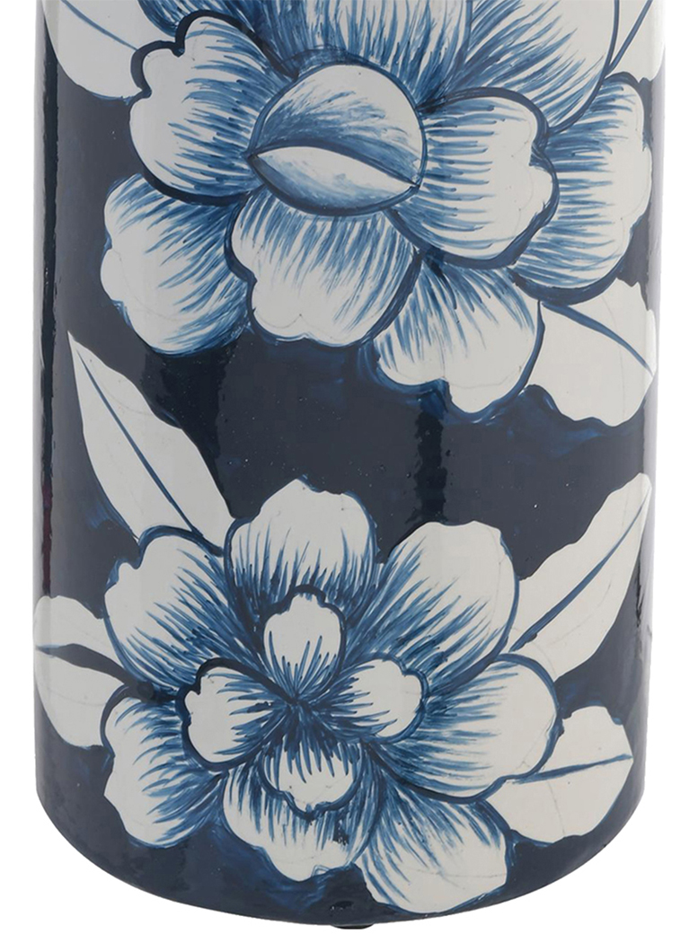JARRÓN DECORATIVO FLORES AZUL - 2