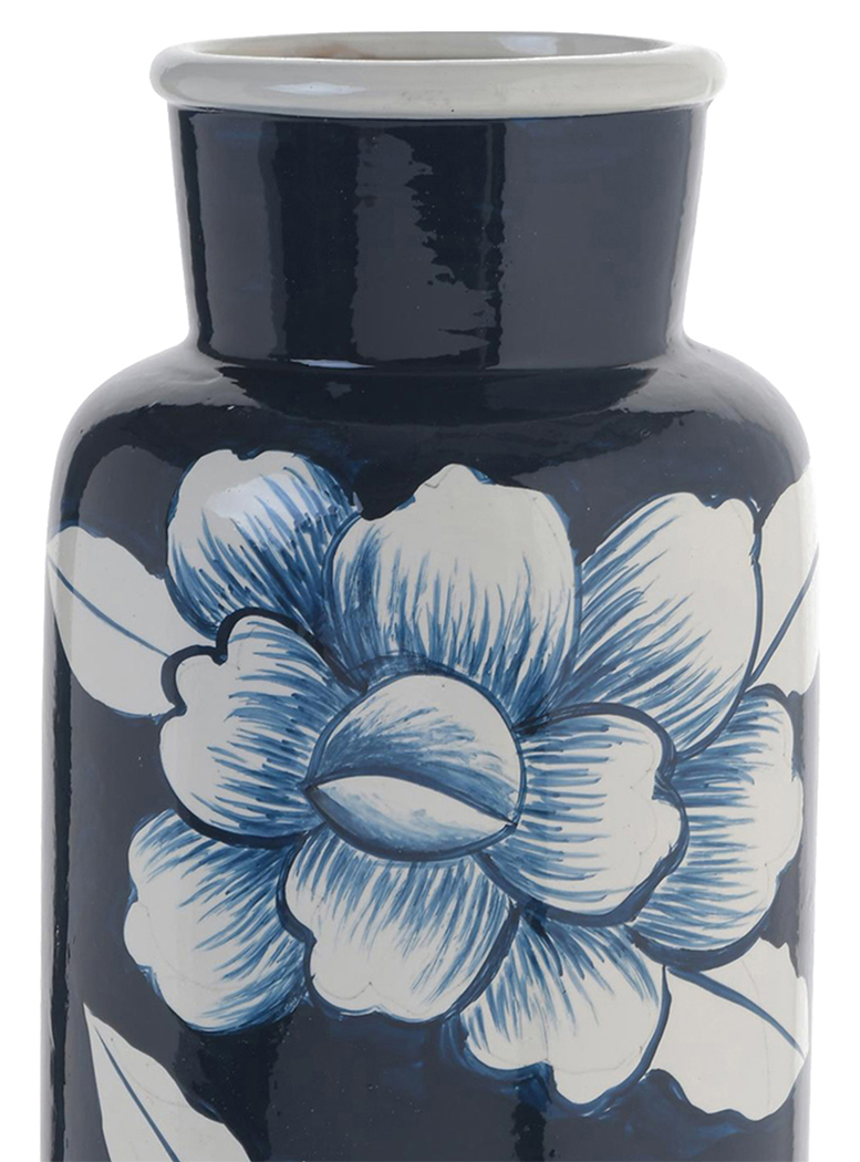 JARRÓN DECORATIVO FLORES AZUL - 3