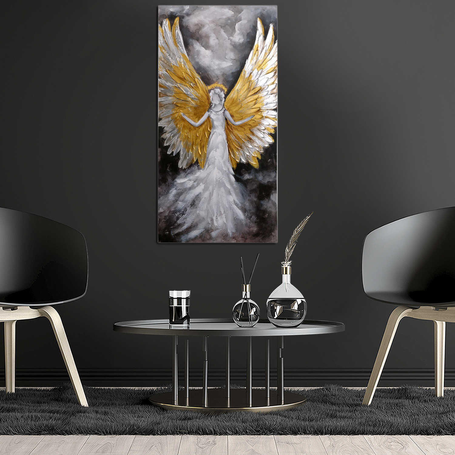 CUADRO DECORATIVO ANGEL GOLD 140 X 70 | DORADO - 2