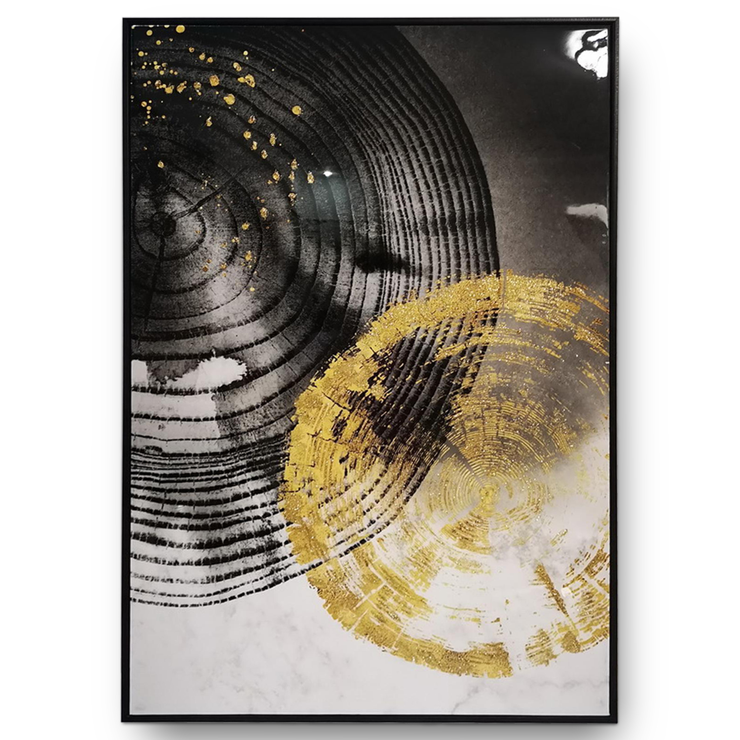 CUADRO DECORATIVO ANILLOS GOLD 92 X 62 | GRAFITO - 1