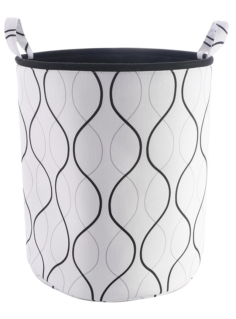 CESTA DECORATIVA PARA ROPA ONDAS BLACK - 1
