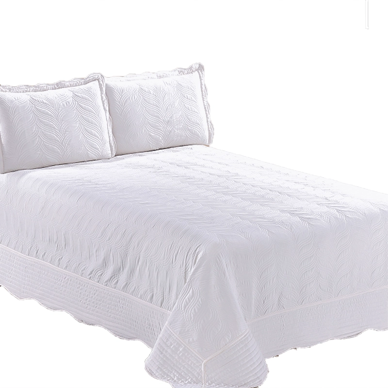 QUILT BORDADO BLANCO VERSAILLES LISO 2 PLAZAS - 1